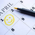 The date of April 1 is circled on the calendar close up. April Fool's Day
