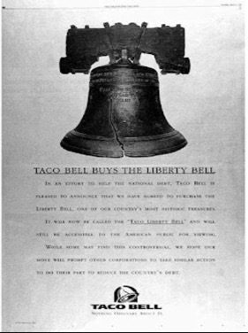 Taco Bell Buys Liberty Bell newspaper ad and April Fools joke
