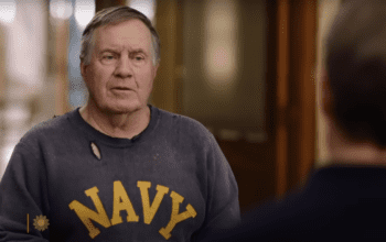 Bill Belichick being interviewed on CBS Sunday Morning