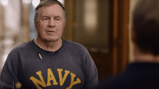 Bill Belichick being interviewed on CBS Sunday Morning