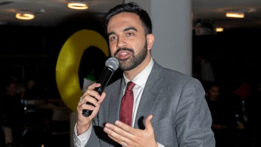 New York State Assemblymember Zohran Mamdani speaks in a Malikah's Iftar Ramadan event at the Museum of the Moving Image on March 07, 2025 in the Queens Borough of New York City.