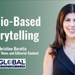 Audio-Based Storytelling title graphic with a headshot of Christine Baratta of Global Situation Room