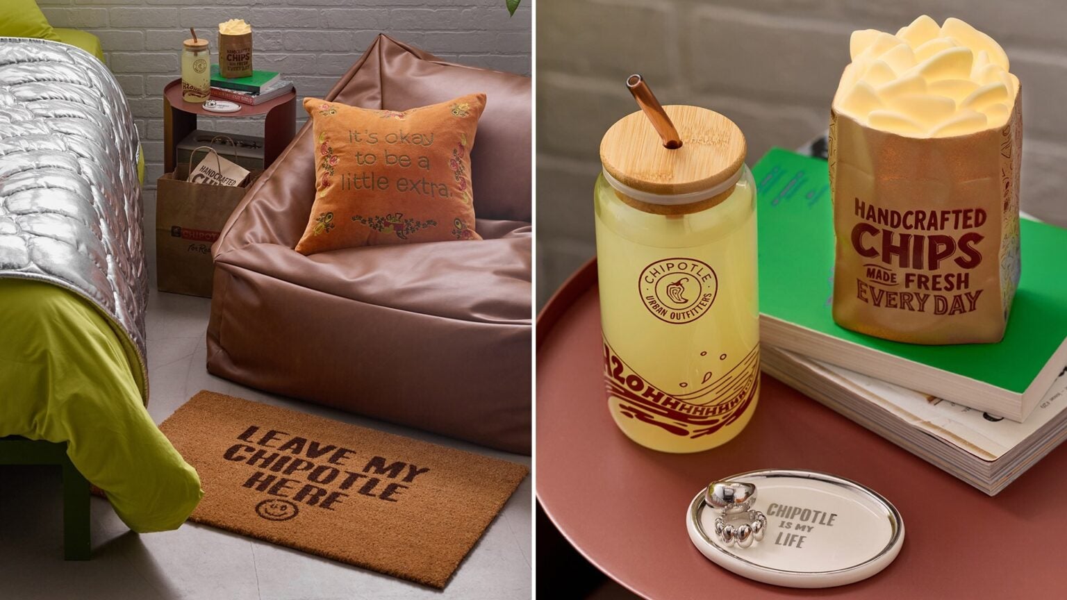 The Urban Outfitters x Chipotle "A Little Extra" Dorm Collection