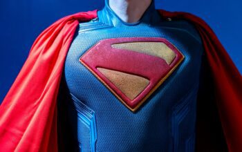 Life-size model of Superman's chest, a 2025 American superhero film based from DC Comics, display at the cinema to promote the movie