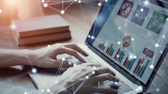 Business communication network concept of a press release optimized for AI