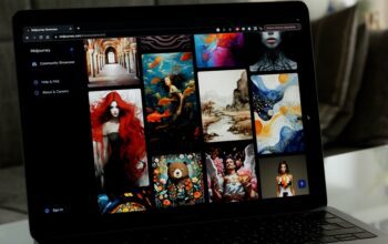 Watching Midjourney, Generative Artificial Intelligence Program, Created Images, on a Macbook