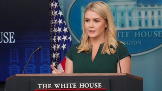 Washington, D.C. USA - March 17, 2025 - White House Press Secretary Karoline Leavitt briefs the press on March 17, 2025.