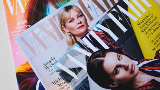 pile of Vanity Fair magazines
