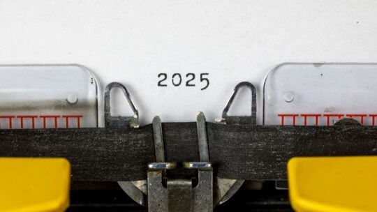 2025 written on an old typewriter
