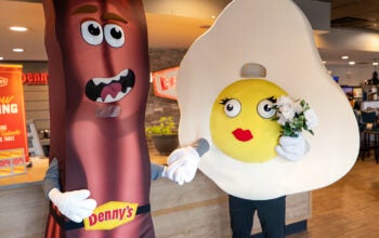 Denny's Bacon and Egg mascots get married at Denny's