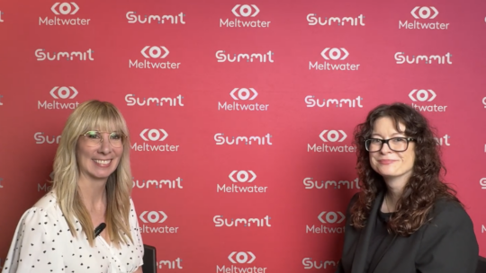 Lisa Zlotnick of SHEIN and Nicole Schuman of PRNEWS doing an interview at the 2026 Meltwater Summit