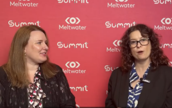 Christina Bennett of Priceline and Nicole Schuman of PRNEWS having an interivew at the 2026 Meltwater Summit