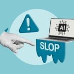 AI Slop Warning on a laptop