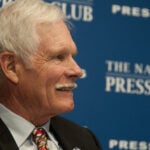 Media Mogul Ted Turner speaks on energy policy and climate change at the National Press Club, April 19, 2011 in Washington, DC