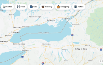 Lake Ontario on a MapQuest map