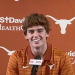 Arch Manning, University of Texas at Austin quarterback in a press conference.
