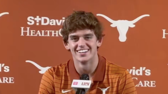 Arch Manning, University of Texas at Austin quarterback in a press conference.