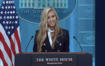 Katie Zacharia the new White House press secretary on Oct. 13 at the podium