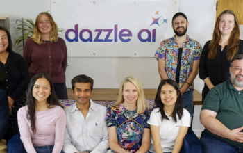 a company photo of Dazzle AI with Marissa Mayer in the center
