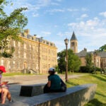 The Uris Library and McGraw Tower on campus of Cornell University. Cornell University is a private, statutory, Ivy League and land-grant research university in Ithaca, NY